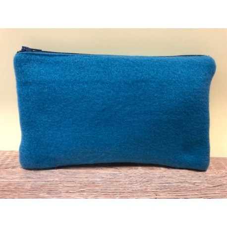 Trousse polaire turquoise 30 x 22 cm