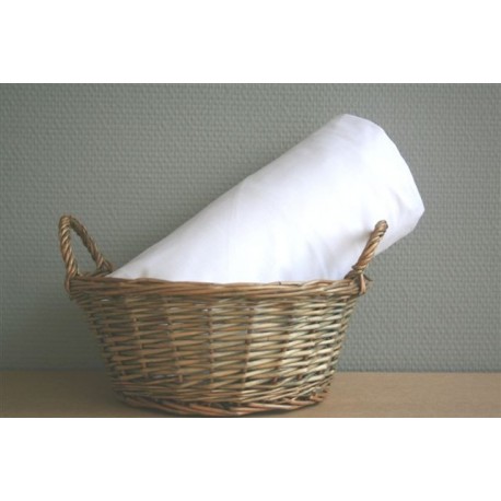 Drap housse 180 / 200 coton uni blanc