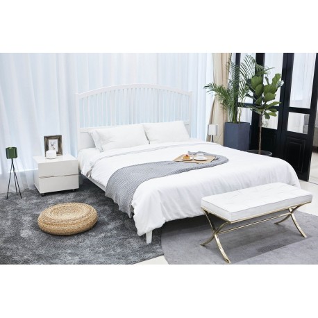 Drap plat grande largeur 270 x 310 gris clair 100 % coton 57 fils / cm²