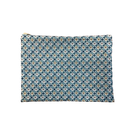 Trousse petits motifs couleur turquoise 18 x 24 cm