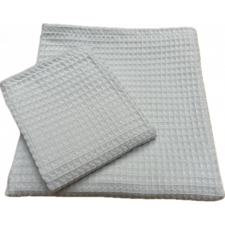 Serviette de toilette 50 x 90 en Nid d'Abeille Gris 100 % coton